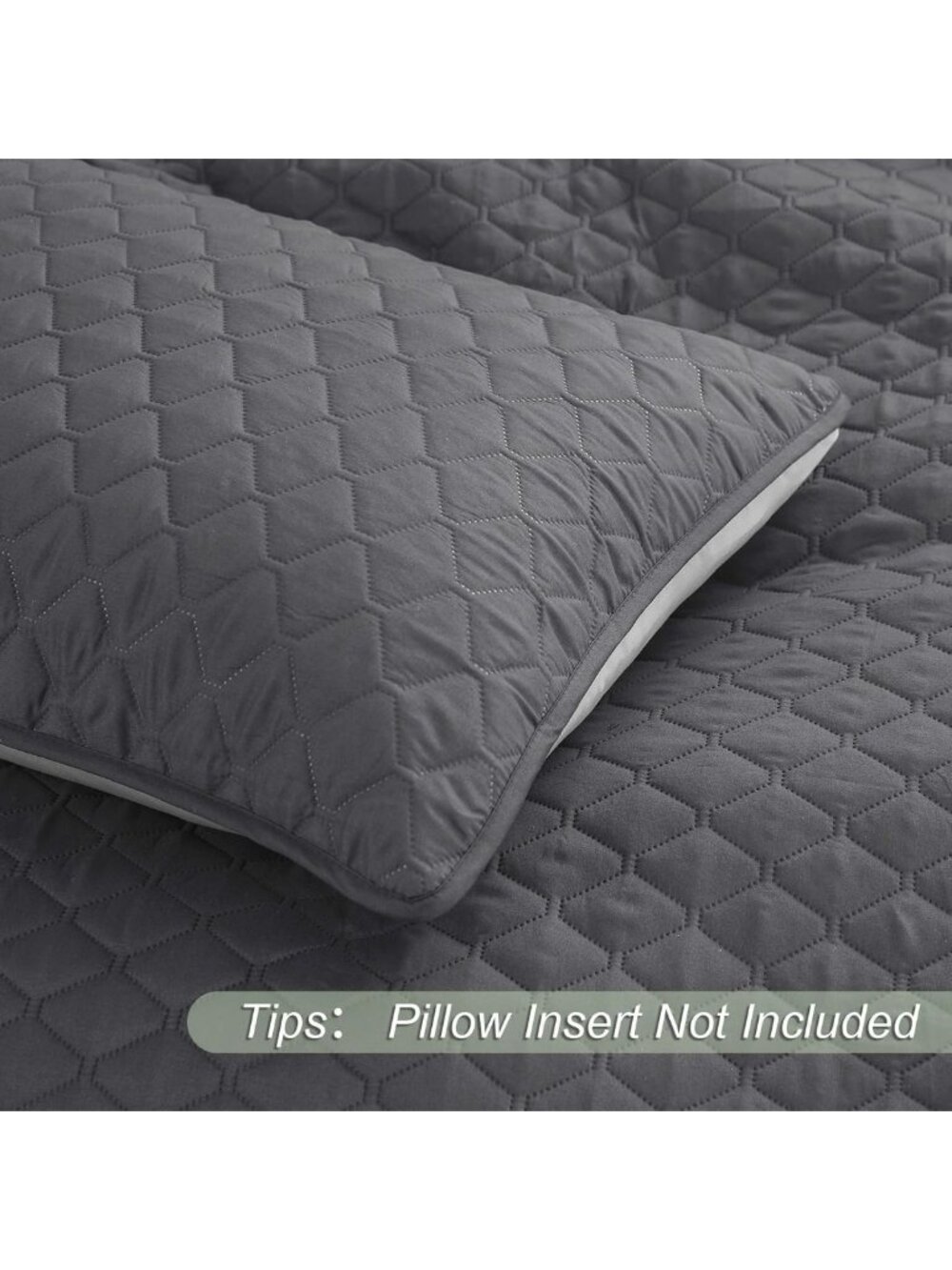 Reversible Full Queen Quilt Bedding Set - Cozy Grey Comforter & Stylish Decor - Picture 5 of 6